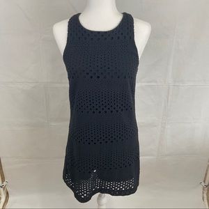 Cremieux Black Mini Dress With Circle Pattern XS